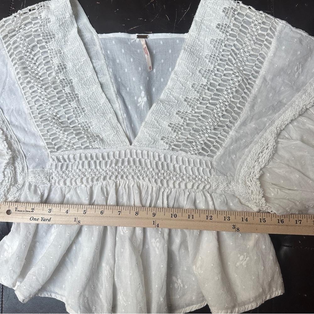 Free People Drive You Mad Blouse in Ivory Size X-Small - Picture 13 of 14